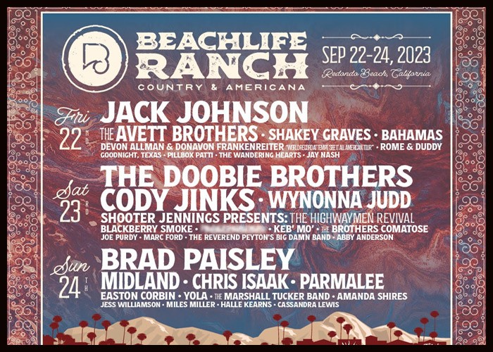 Jack Johnson, Doobie Brothers & Brad Paisley To Headline BeachLife Ranch 2023