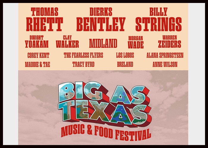 Thomas Rhett, Dierks Bentley & Billy Strings To Headline Inaugural Big As Texas Festival