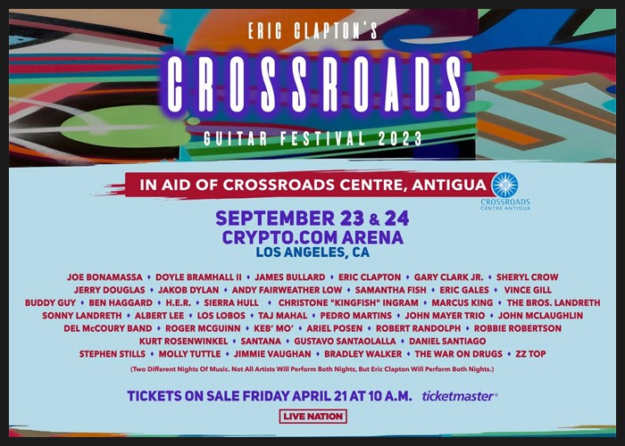 Eric Clapton’s 2023 Crossroads Guitar Festival Announces Global Pay-Per-View