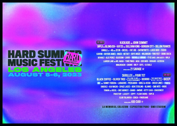 HARD Summer Music Festival Returning To Los Angeles With Kid Cudi, 21 Savage & More