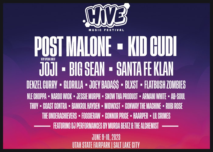 Post Malone, Kid Cudi To Headline 2023 Hive Music Festival