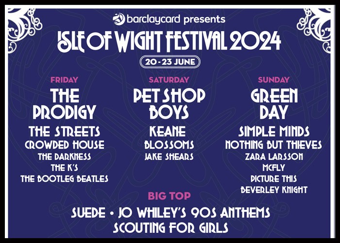 Green Day, The Prodigy & Pet Shop Boys To Headline Isle Of Wight Festival 2024