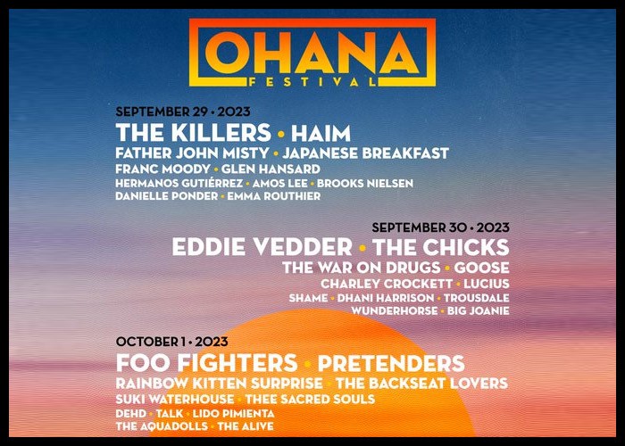 Foo Fighters, Eddie Vedder & The Killers To Headline Ohana Festival 2023
