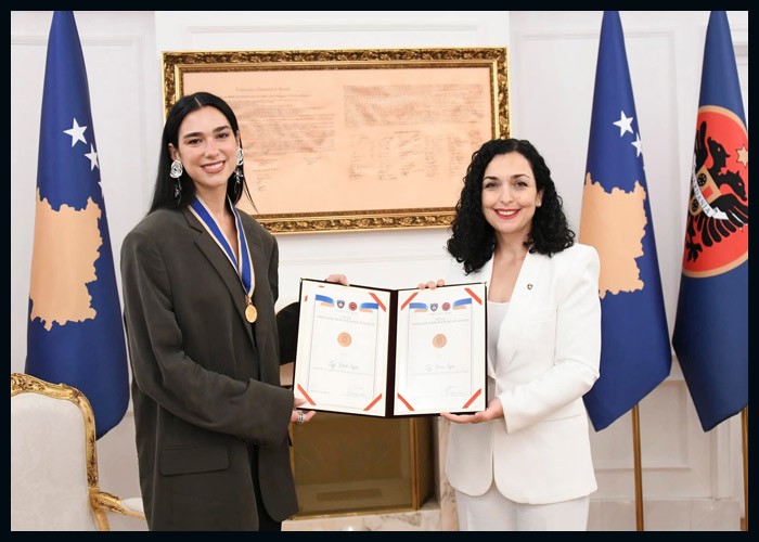 Dua Lipa Awarded Title Of Honorary Ambassador Of Kosovo