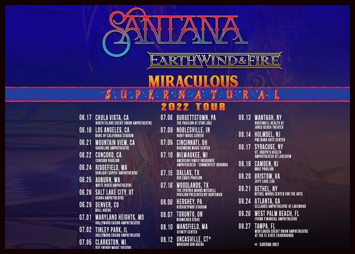 Santana And Earth, Wind & Fire Postpone Tour To 2022