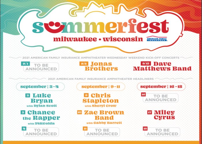 Star-Studded Lineup Unveiled For Milwaukee’s Summerfest 2021
